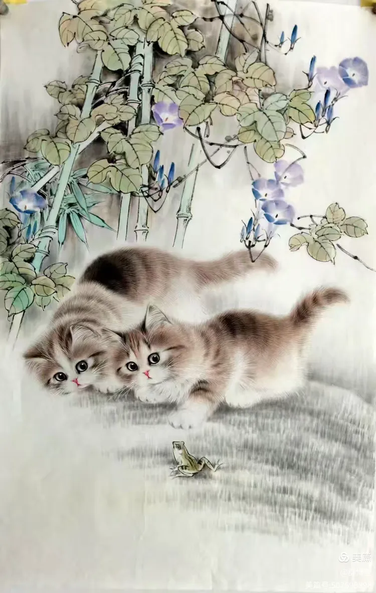 秦文轩工笔画猫多少钱一平尺?15838268838